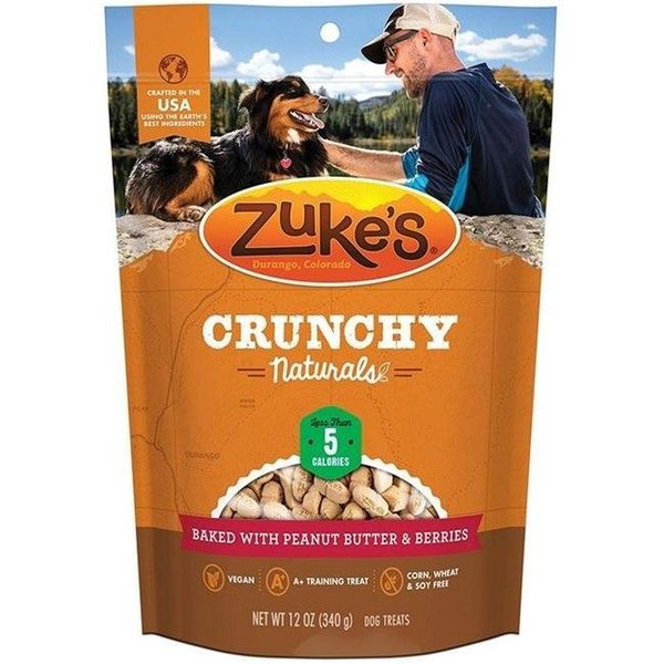 Zukes Zukes ZK30009 12 oz Crunchy Naturals Dog Treats with Peanut Butter & Berries ZK30009